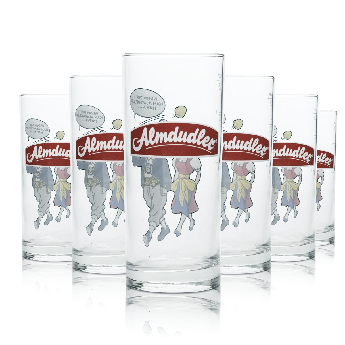 6x Almdudler bicchiere long drink 0,25 l Mäser Alm Alpen Sammler bicchiere retrò
