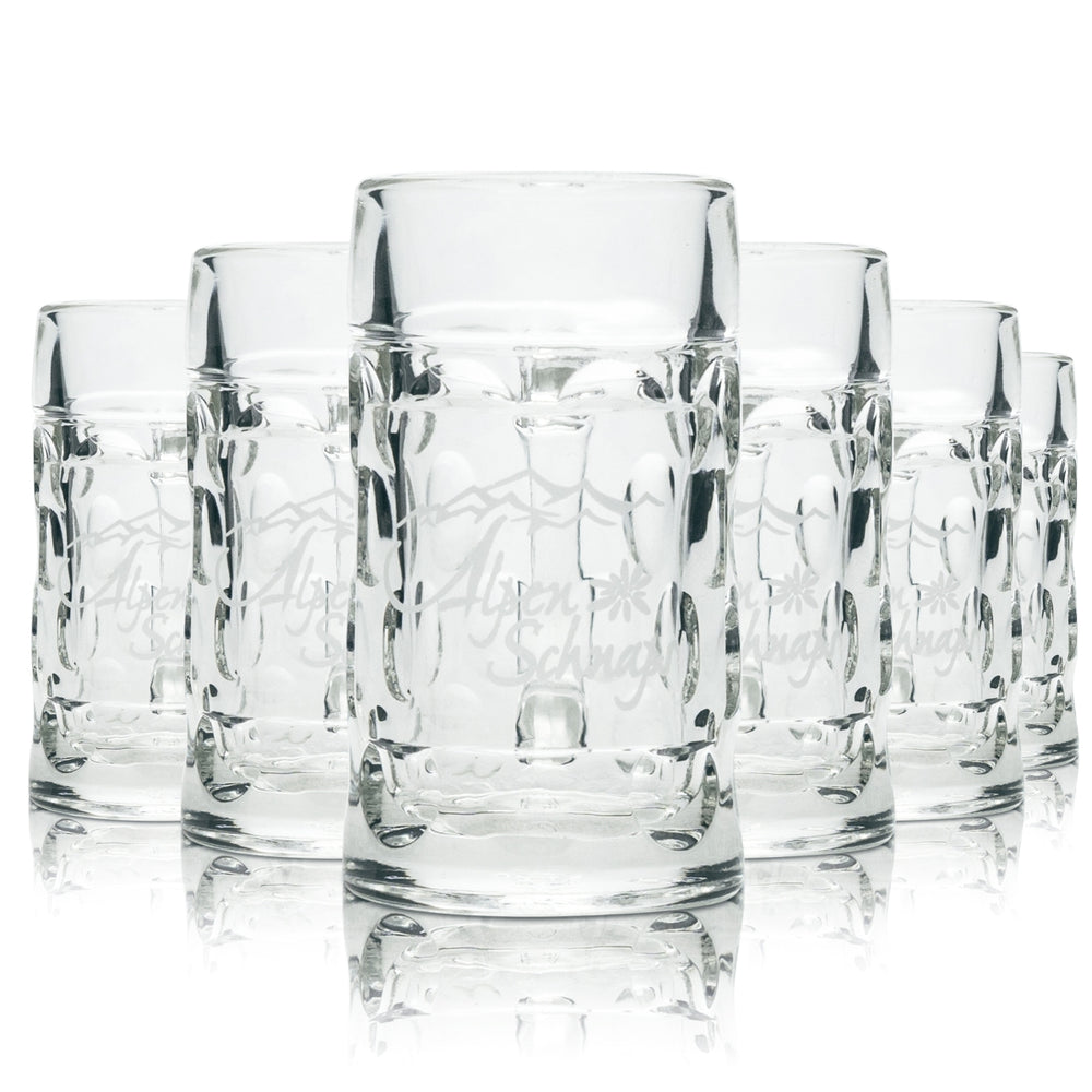 6x grappa alpina Steinbeisser bicchierino da birra in vetro 4 cl bicchierini da grappa bicchierini da shot Stamper