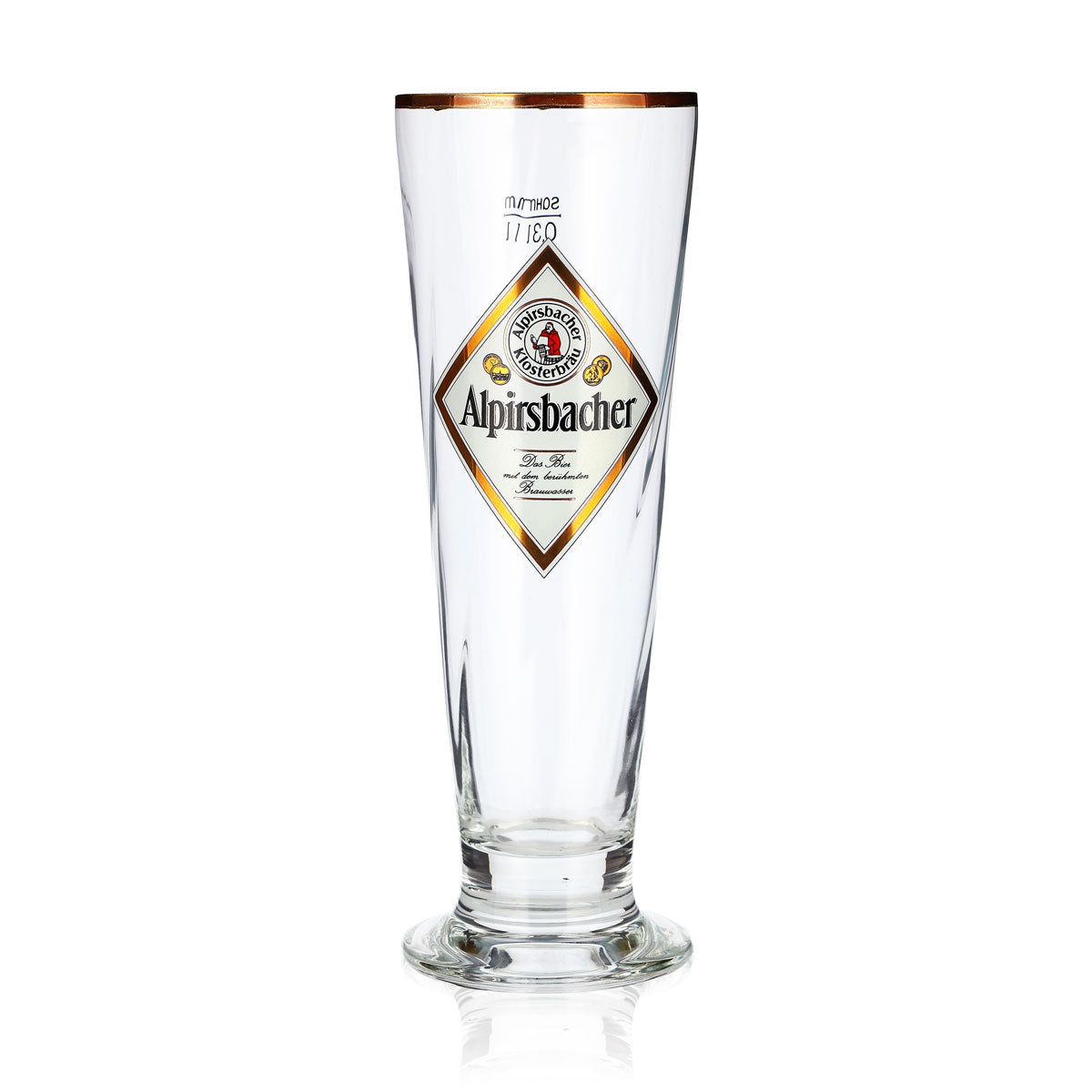 6 bicchieri da birra Alpirsbacher da 0,3 l, a forma di coppa, con bordo dorato e rilievo “Sahm Florenz” (set da 6) – Vista 2