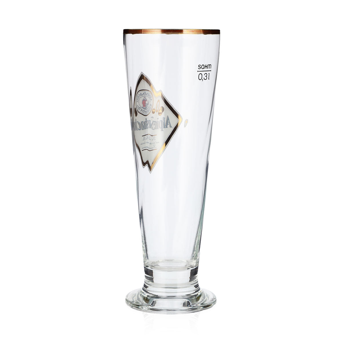 6 bicchieri da birra Alpirsbacher da 0,3 l, a forma di coppa, con bordo dorato e rilievo “Sahm Florenz” (set da 6) – Vista 4
