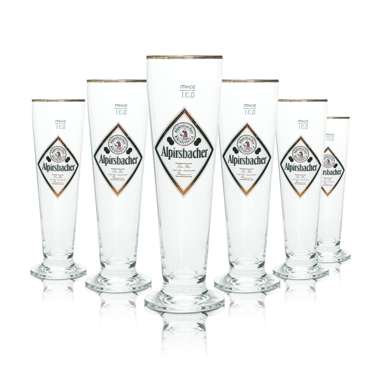 6 bicchieri da birra Alpirsbacher da 0,3 l, forma a tulipano, serie Siena Pils, birrificio Kloster