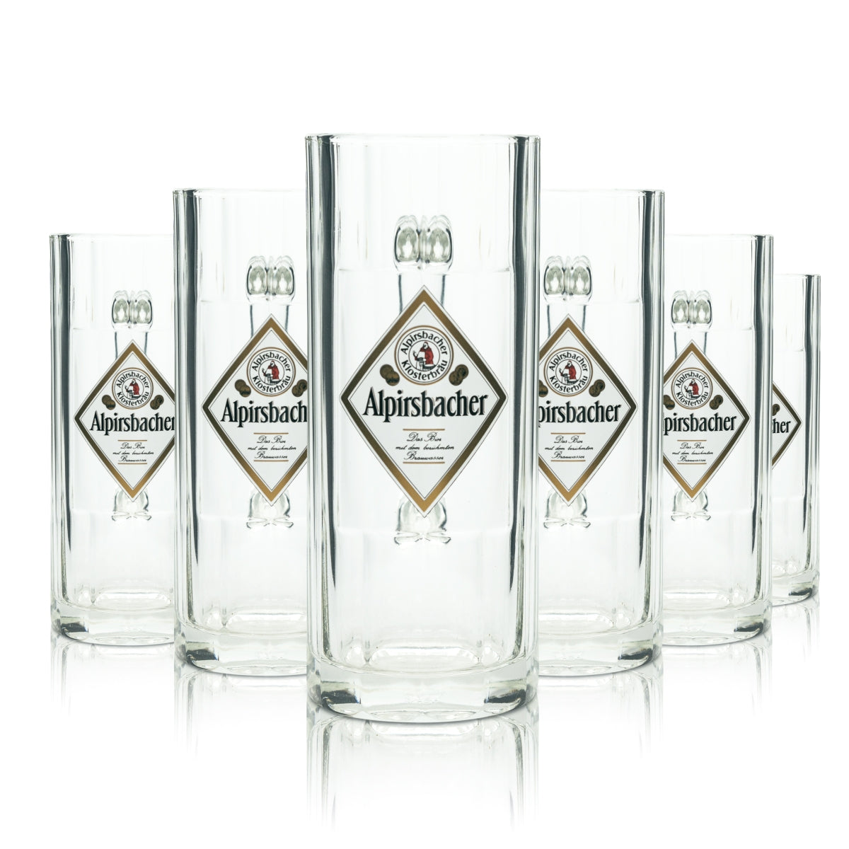 6 bicchieri da birra Alpirsbacher da 0,5 l, boccali Sahm Seidel con manico, bicchieri da birra Pils, boccali Humpen