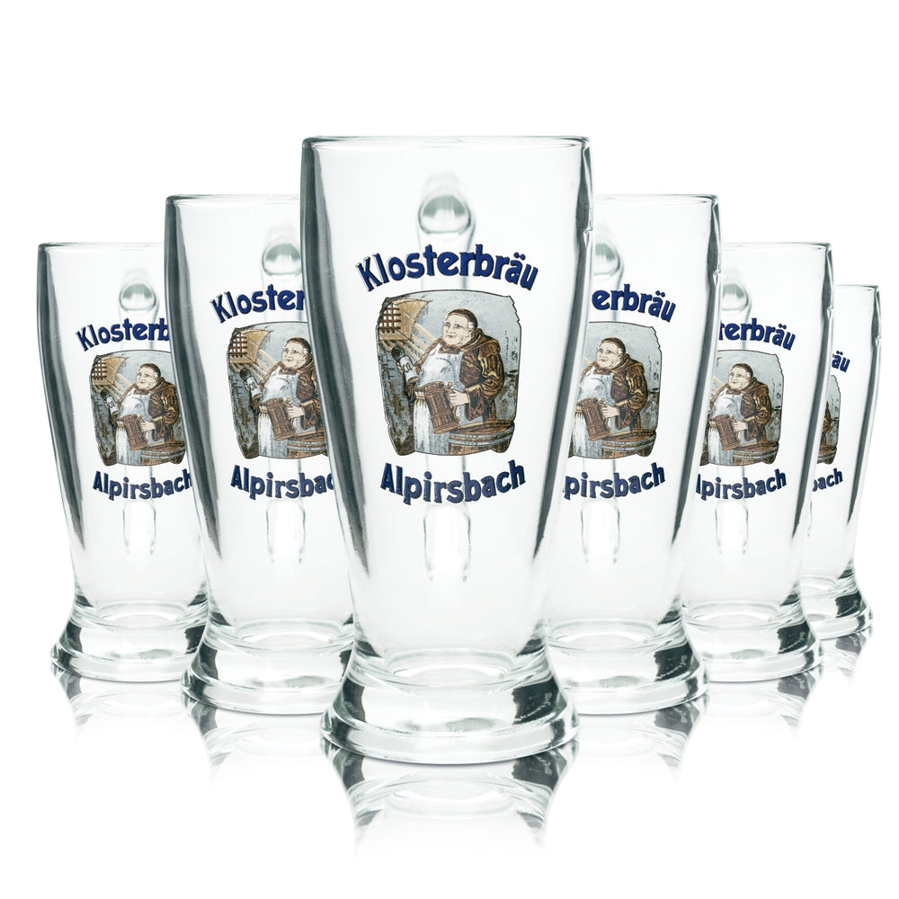 6 bicchieri da birra Alpirsbacher da 0,5 l per birra bianca Klosterbräu Seidel Gläser Weizen