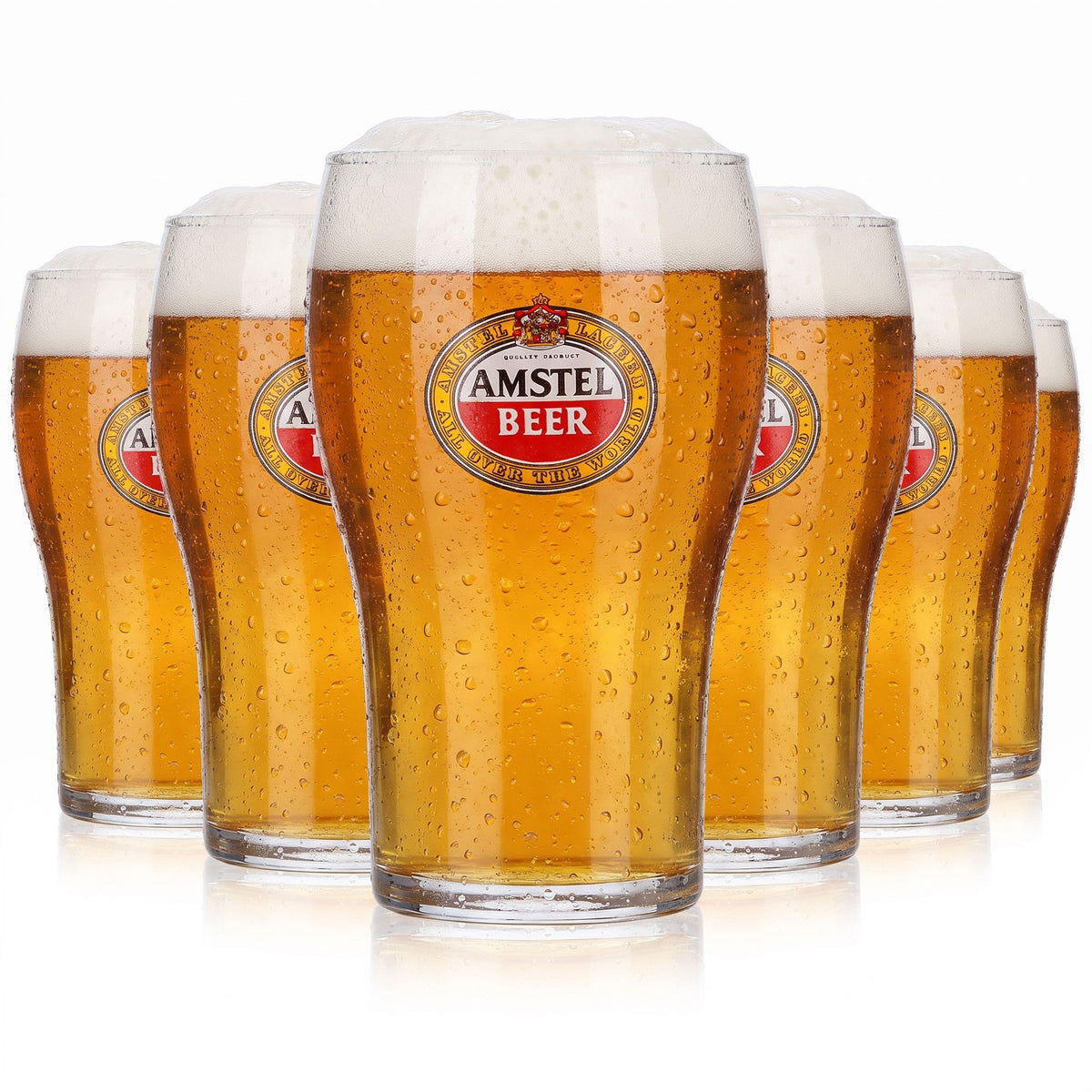 6 bicchieri da birra Amstel da 0,3 l, bicchieri da birra Willibecher, bicchieri da birra a forma di tulipano (set da 6)
