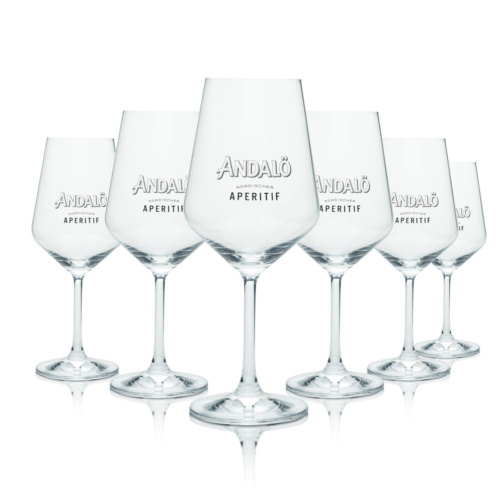 6 bicchieri da aperitivo Andalö in vetro da 0,53 l con stelo, calice, cocktail al spritz e olivello spinoso