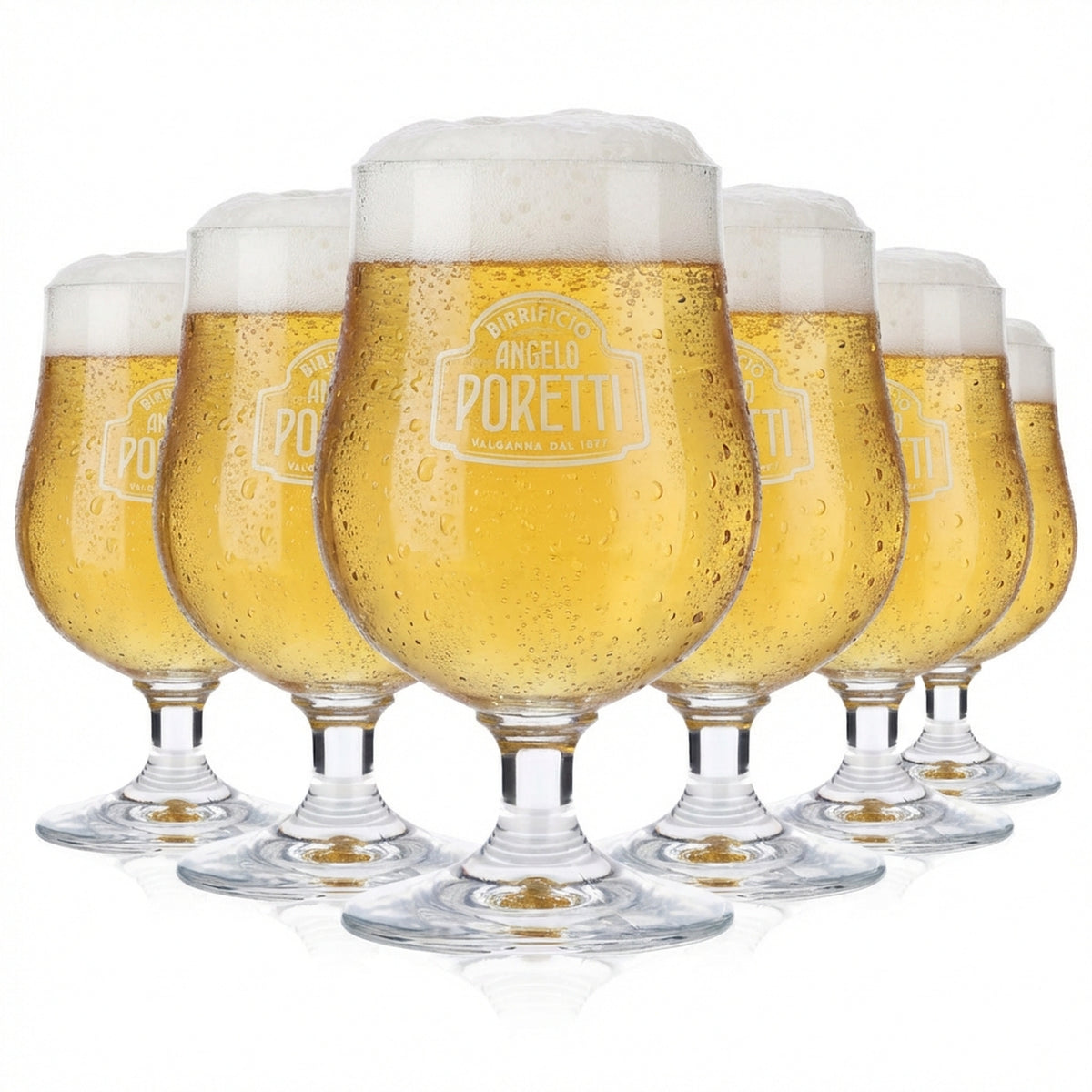 6 bicchieri da birra Angelo Poretti da 0,25 l bicchieri da birra bombati bicchieri a calice