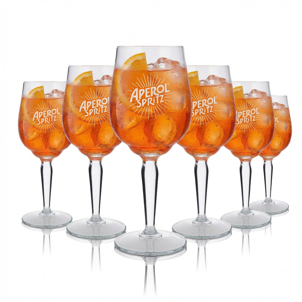6 bicchieri Calice Aperol Spritz Signature da 0,45 l – Set di bicchieri da aperitivo Cristalline Original