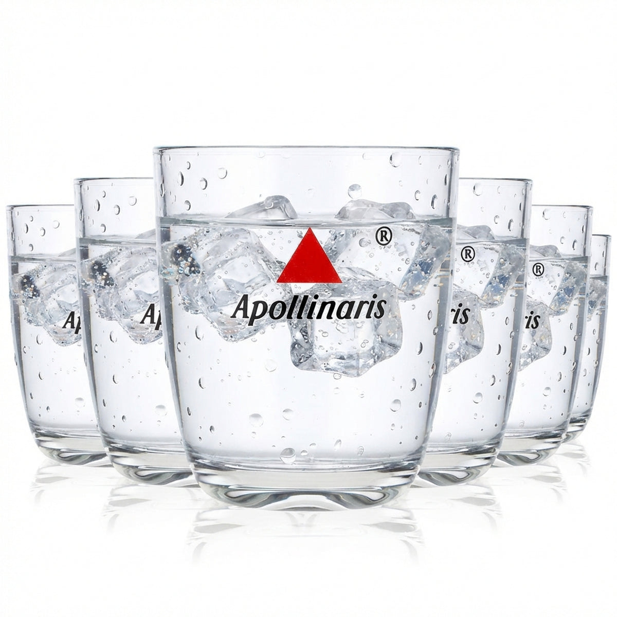6 bicchieri da acqua Apollinaris in vetro 0,3 l Tumbler Bicchiere di design Logo al centro
