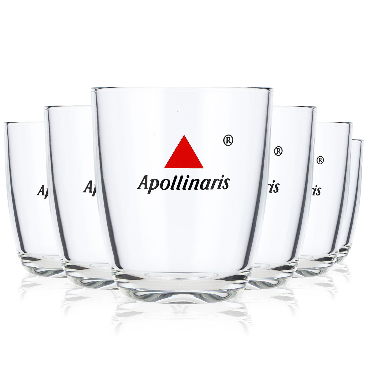 6 bicchieri da acqua Apollinaris in vetro 0,3 l Tumbler Bicchiere di design Logo al centro – Vista 5