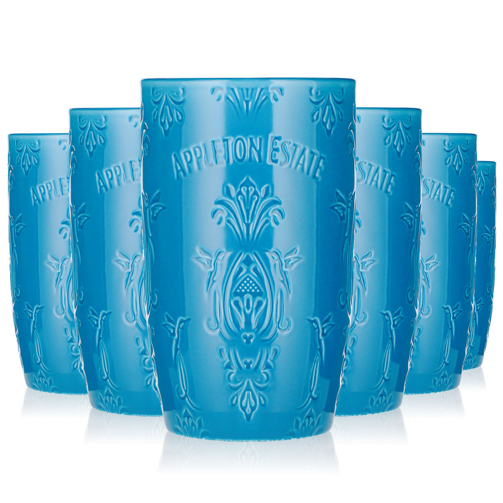 6 bicchieri da rum Appleton da 0,35 l Maitai Tiki BLU IN CERAMICA ADM (set da 6)
