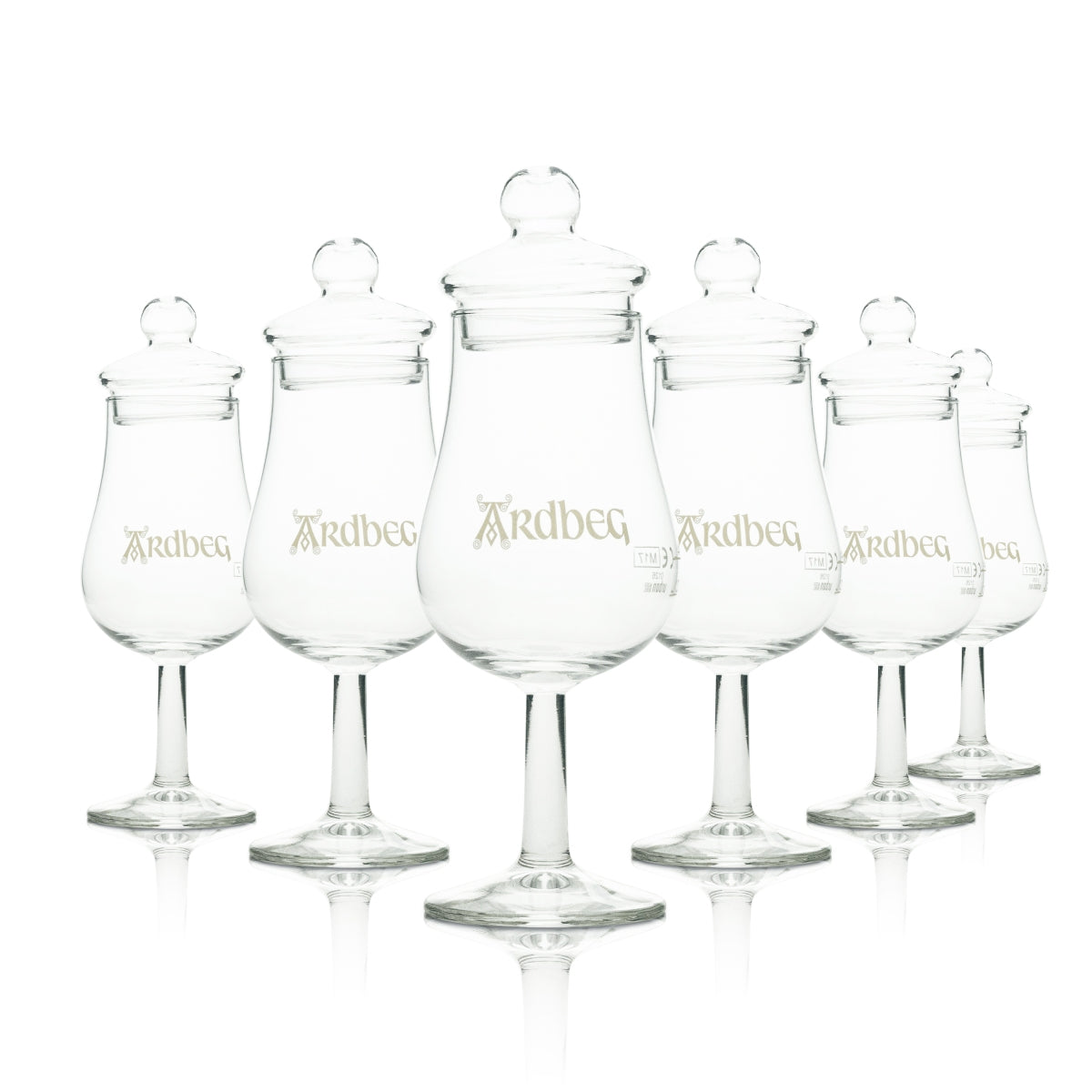 6 bicchieri da degustazione Ardbeg Whisky 4 cl con coperchio e logo bianco Urban Bar