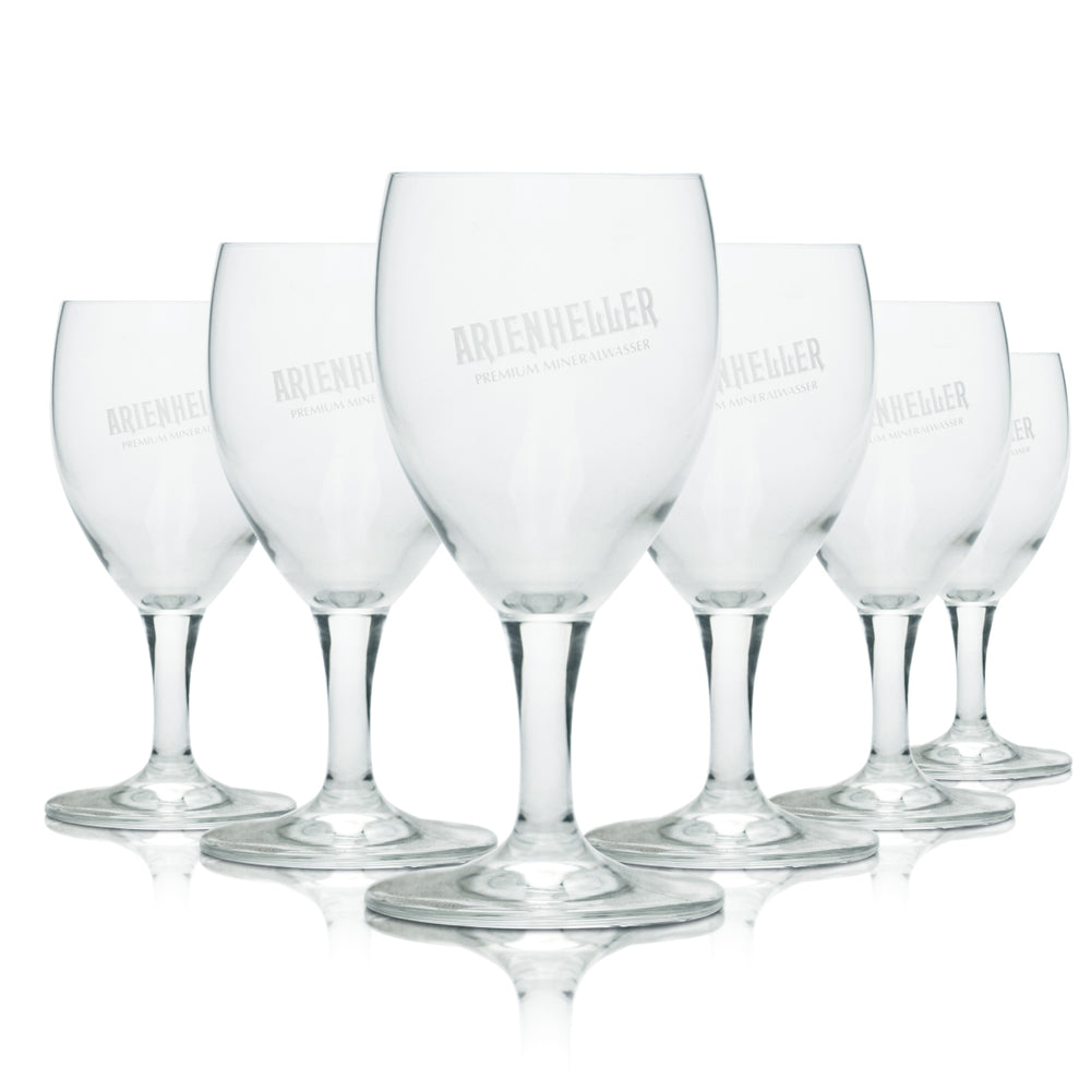 6 bicchieri Arienheller 0,18 l calice tulipano acqua minerale gassata soda Quell Brunnen