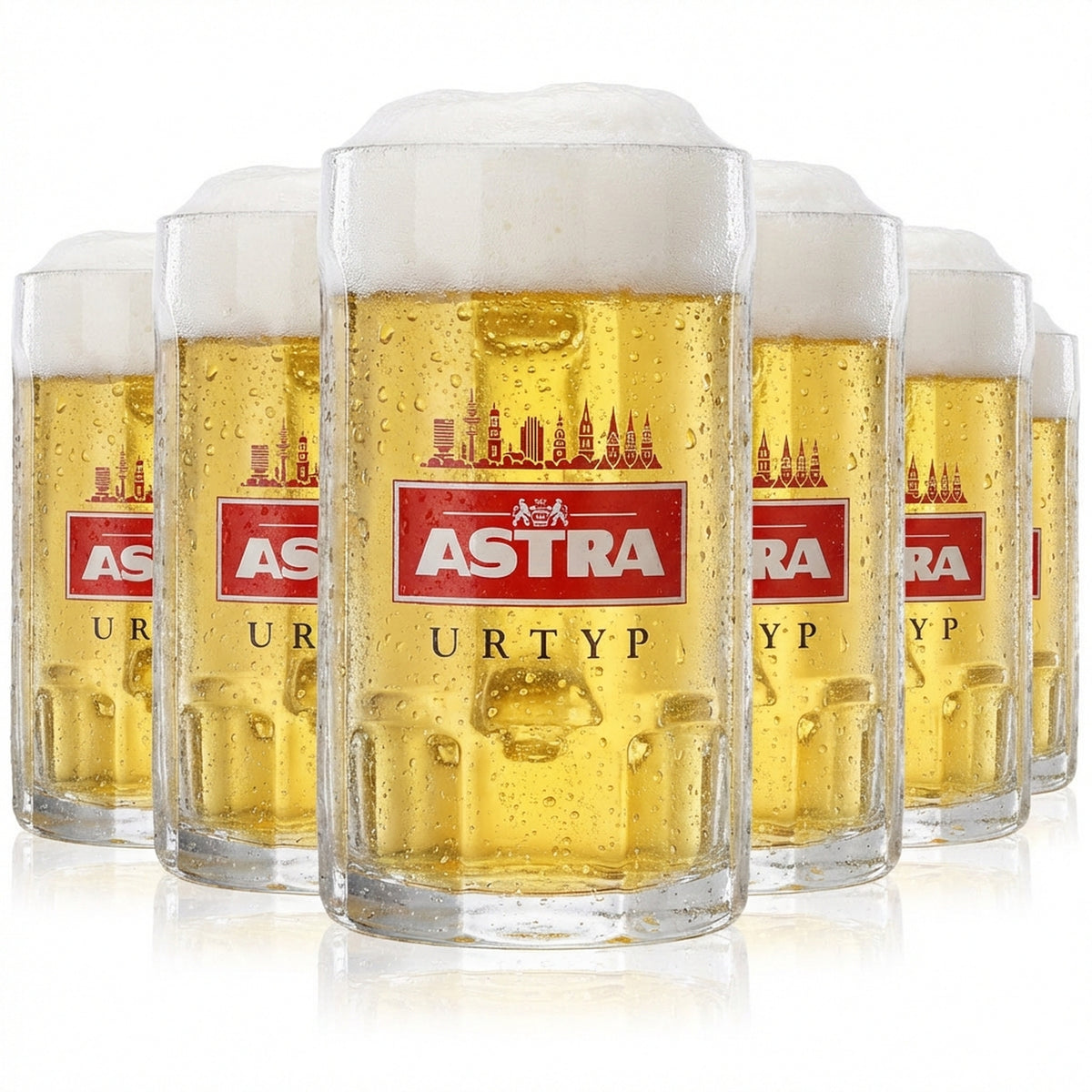 6 bicchieri da birra Astra 0,25 l boccale Kiez "Skyline Hamburg" Sahm Staufeneck