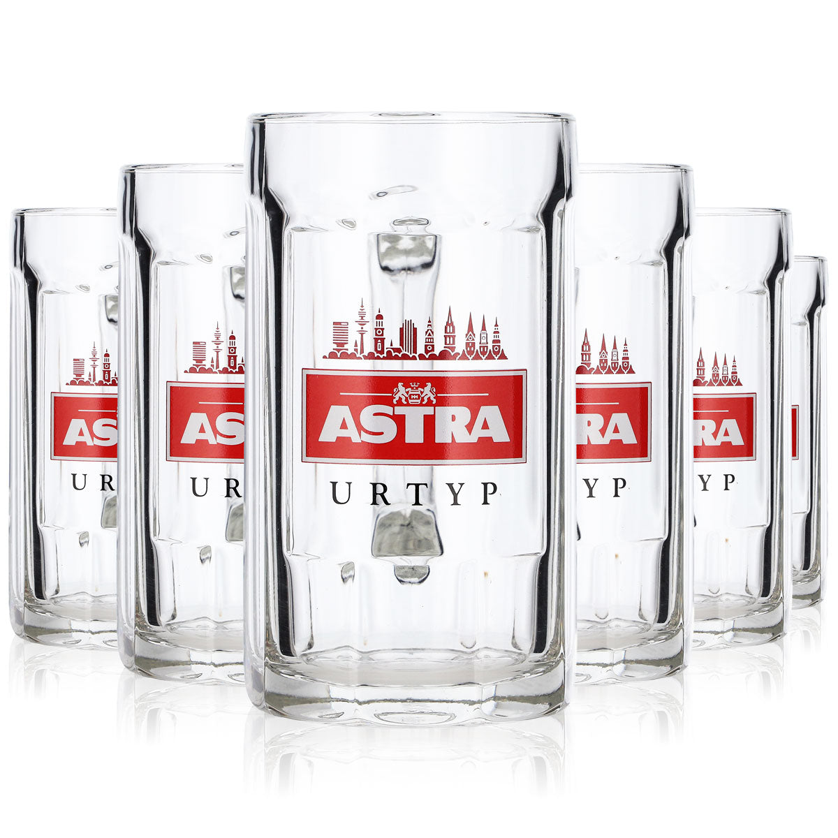 6 bicchieri da birra Astra 0,25 l boccale Kiez "Skyline Hamburg" Sahm Staufeneck – Vista 7