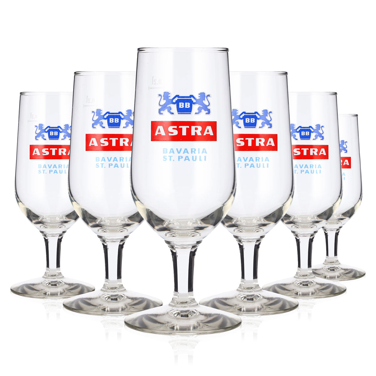 6 bicchieri da birra Astra da 0,2 l, modello "Tulipano", St. Pauli Rastal, bicchiere da birra a coppa