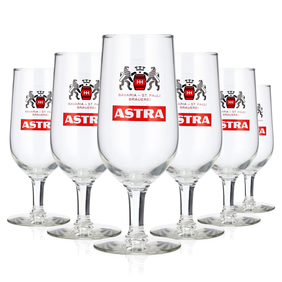 6 bicchieri da birra Astra da 0,2 l, modello a tulipano, St. Pauli, bicchieri da birra Sahm, bicchieri a calice