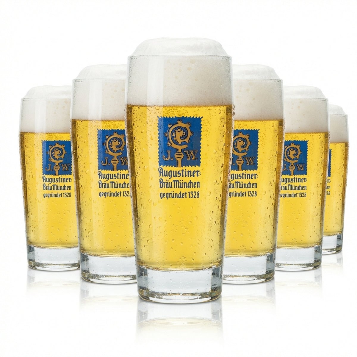 6 bicchieri da birra Augustiner 0,2 l Willi Becher Baviera Birrificio Birra chiara