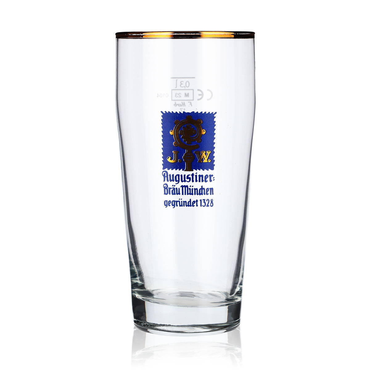 6 bicchieri da birra Augustiner da 0,3 l con bordo dorato – Vista 2