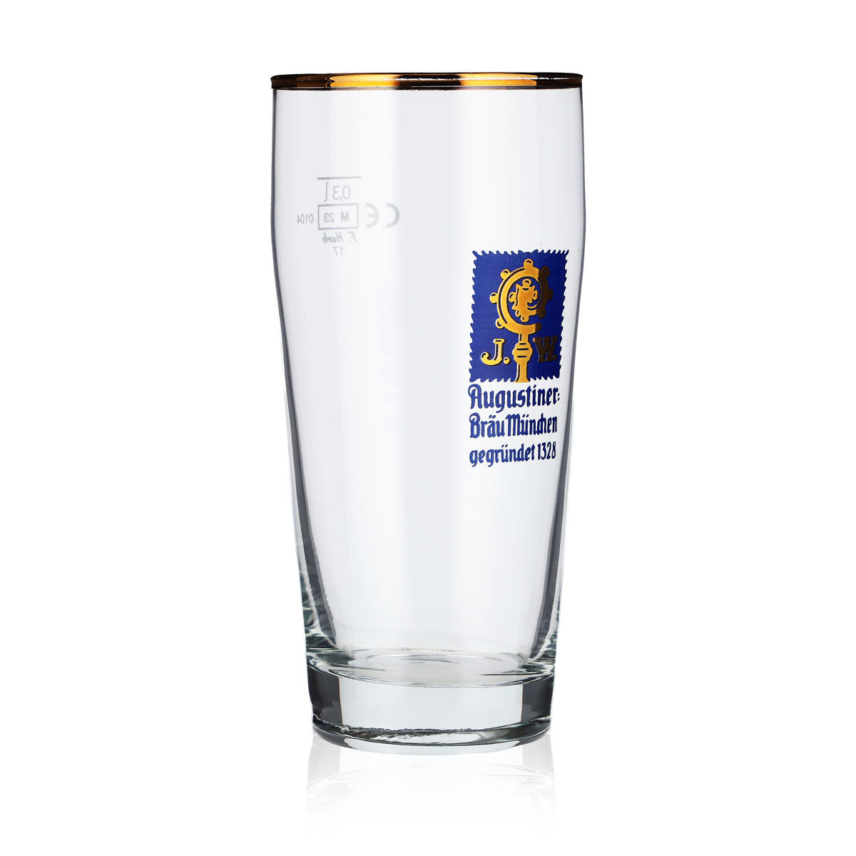 6 bicchieri da birra Augustiner da 0,3 l con bordo dorato – Vista 3