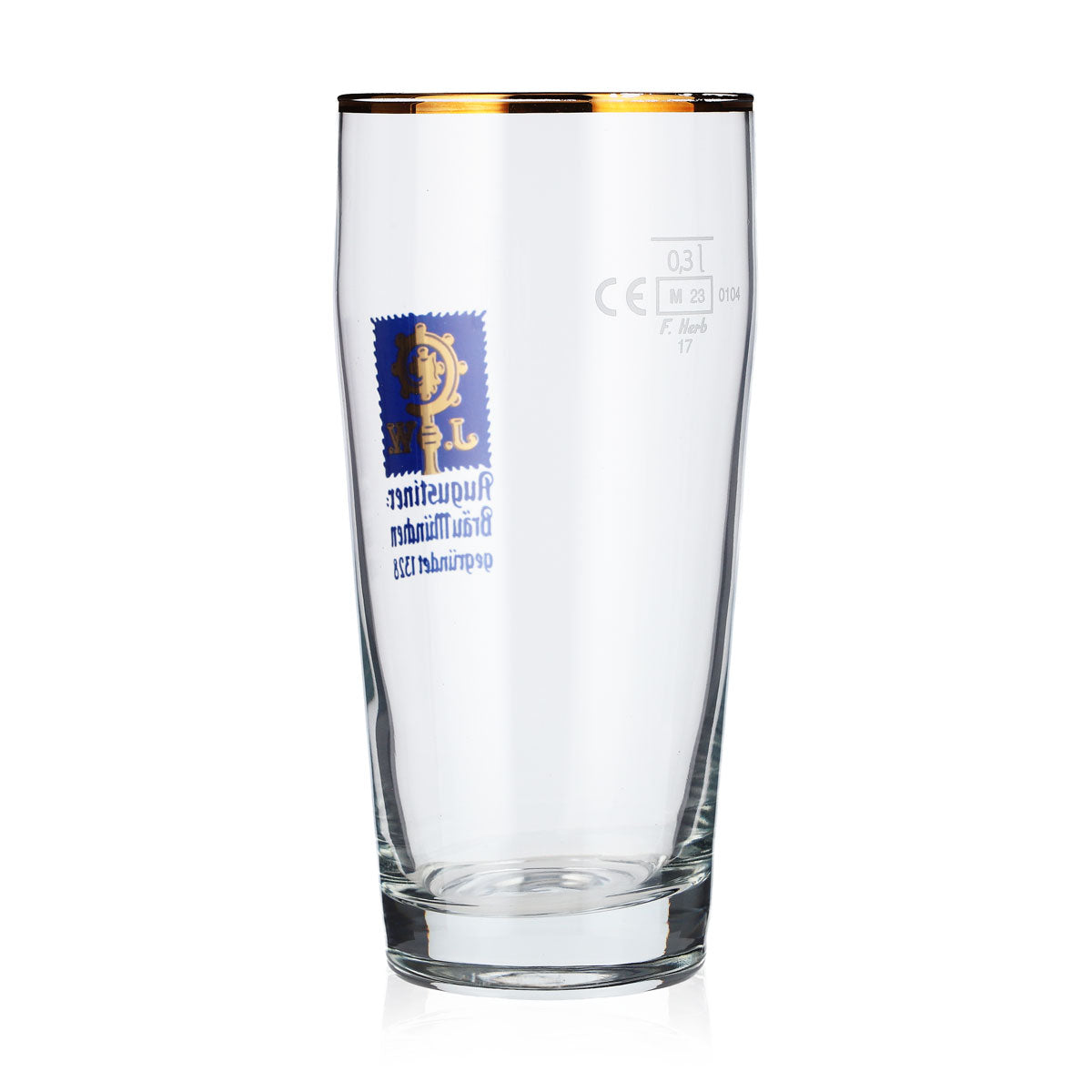 6 bicchieri da birra Augustiner da 0,3 l con bordo dorato – Vista 4
