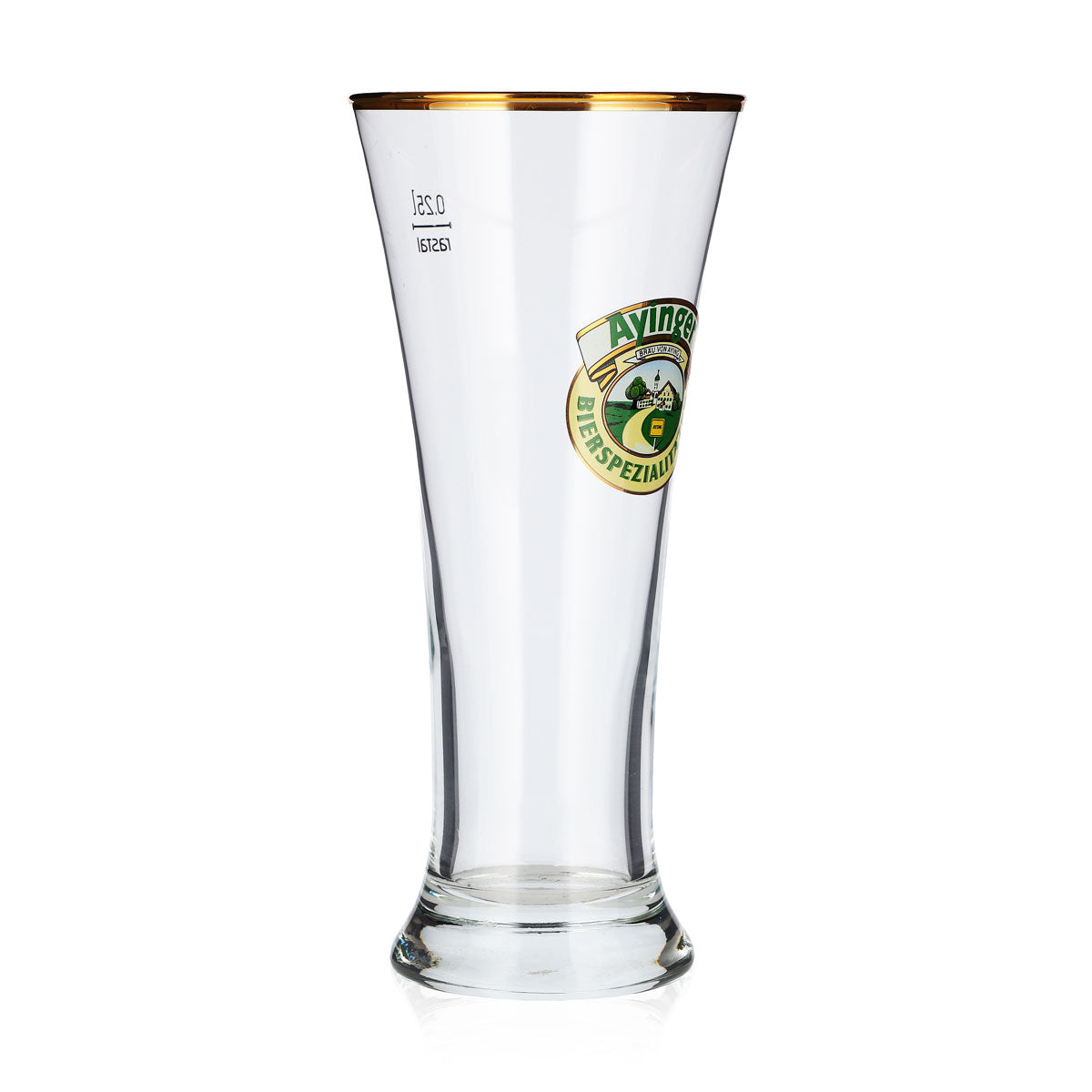 6 bicchieri da birra Ayinger da 0,25 l, modello "Pokal" con bordo dorato, Rastal (set da 6) – Vista 3