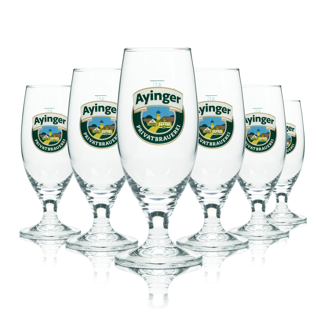 6 bicchieri da birra Ayinger 0,2 l a forma di coppa Tulipano per birra bianca e di frumento, birrificio, bar gastronomico – Vista 4
