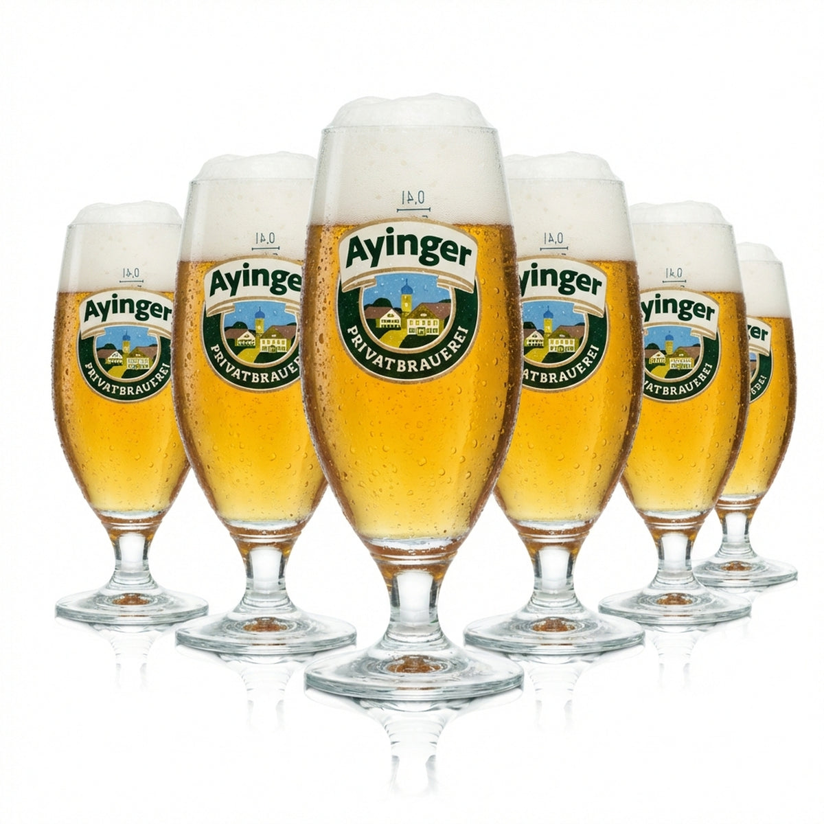 6 bicchieri da birra Ayinger 0,4 l a forma di coppa Tulipano Birra bianca Birrificio Bicchieri da bar Gastronomia