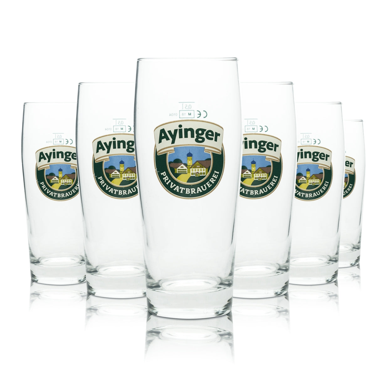 6 bicchieri da birra Ayinger da 0,5 l Birrificio privato Willi Bicchieri Pils Beer Helles