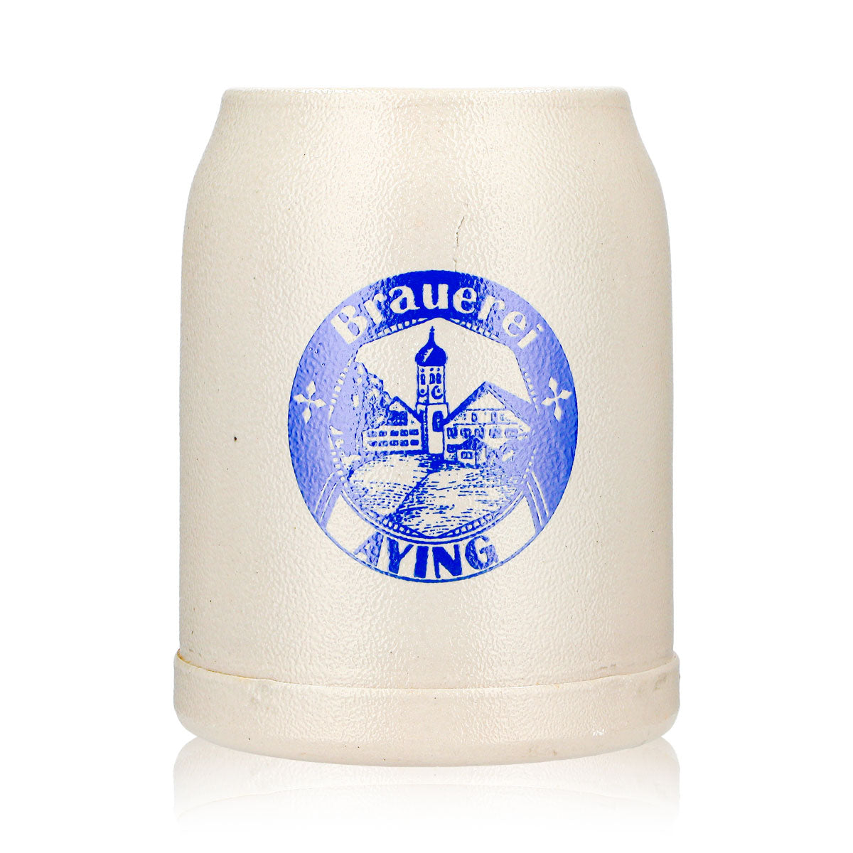 6 bicchieri da birra Ayinger da 0,5 l, modello "Krug", con logo blu, color terracotta (set da 6) – Vista 2