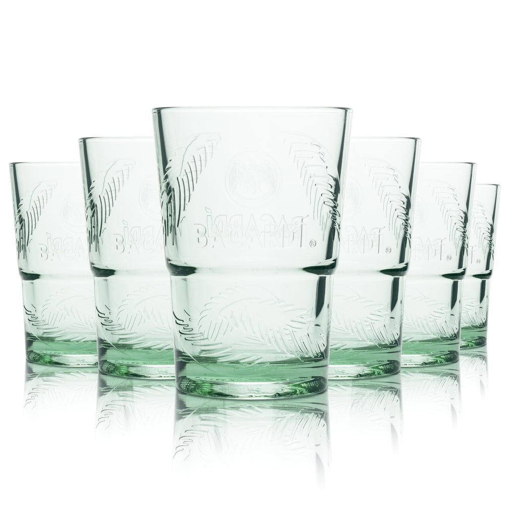6 bicchieri Bacardi 0,3 l verdi per cocktail long drink con profilo Cuba Libre e palme