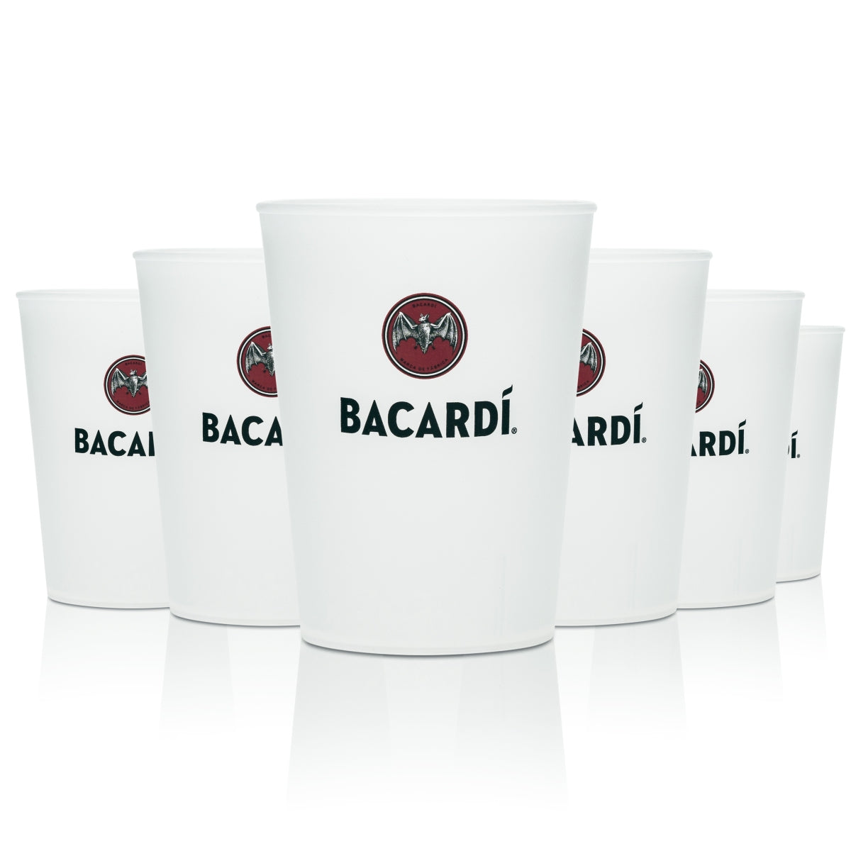 6 bicchieri da rum Bacardi 0,2 l in plastica riutilizzabile, bicchieri da long drink per festival e feste