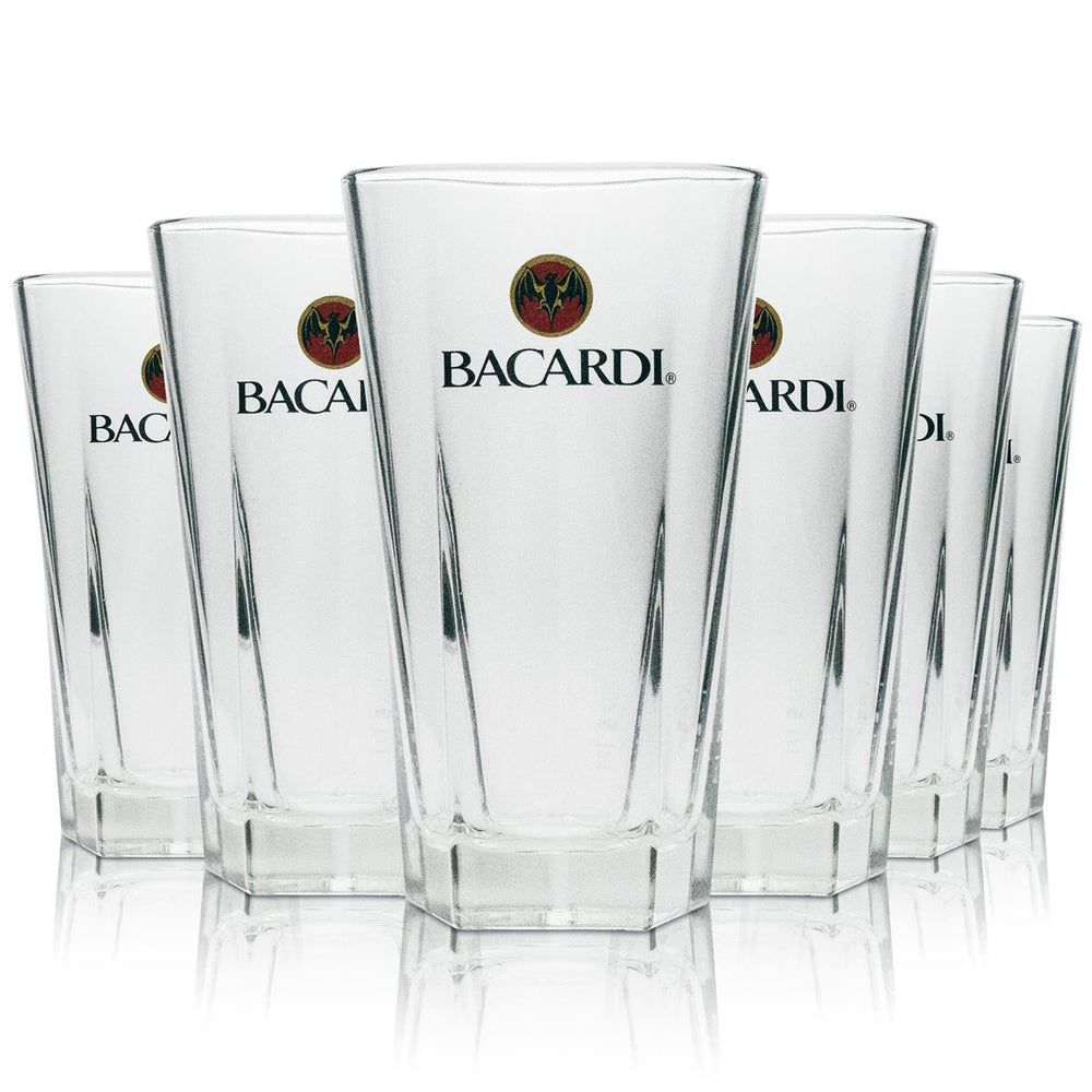 6 bicchieri da long drink Bacardi Rum 5eck 355 ml