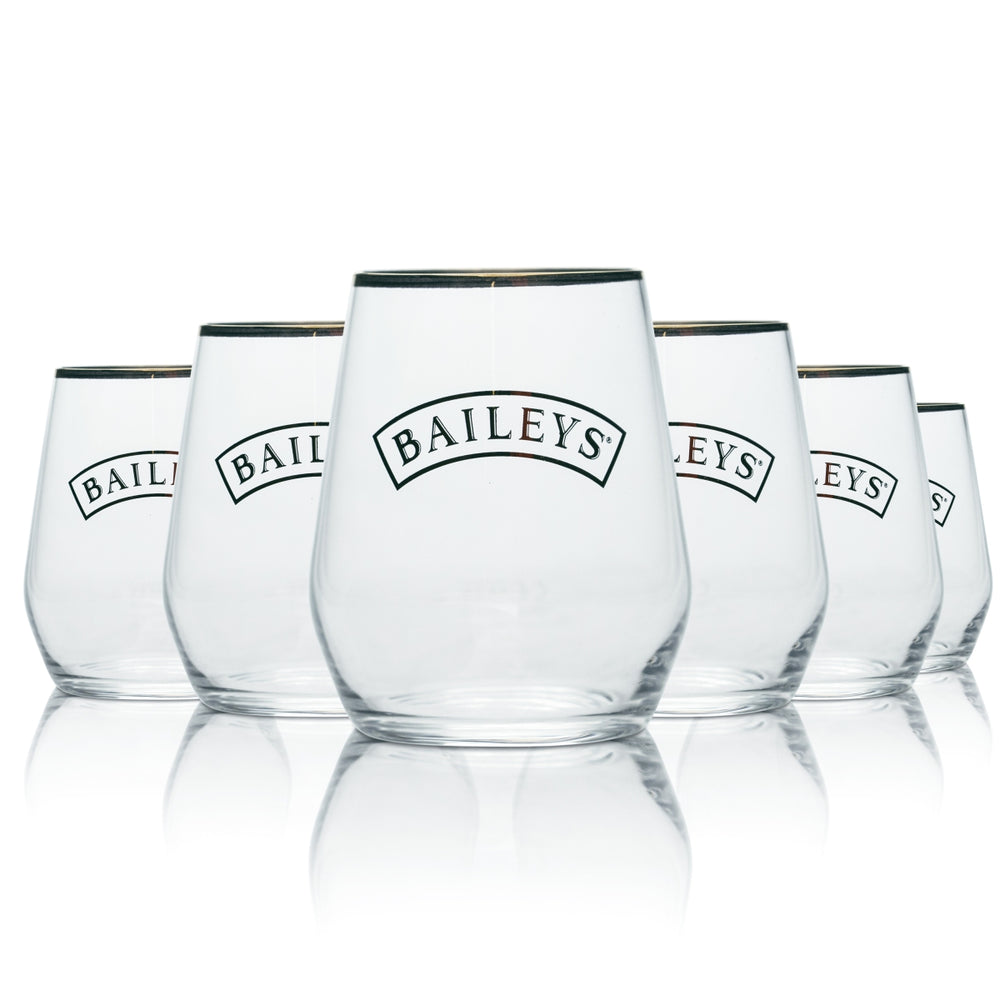 6 bicchieri Baileys 0,38 l tumbler con bordo dorato Irish Cream Coffee