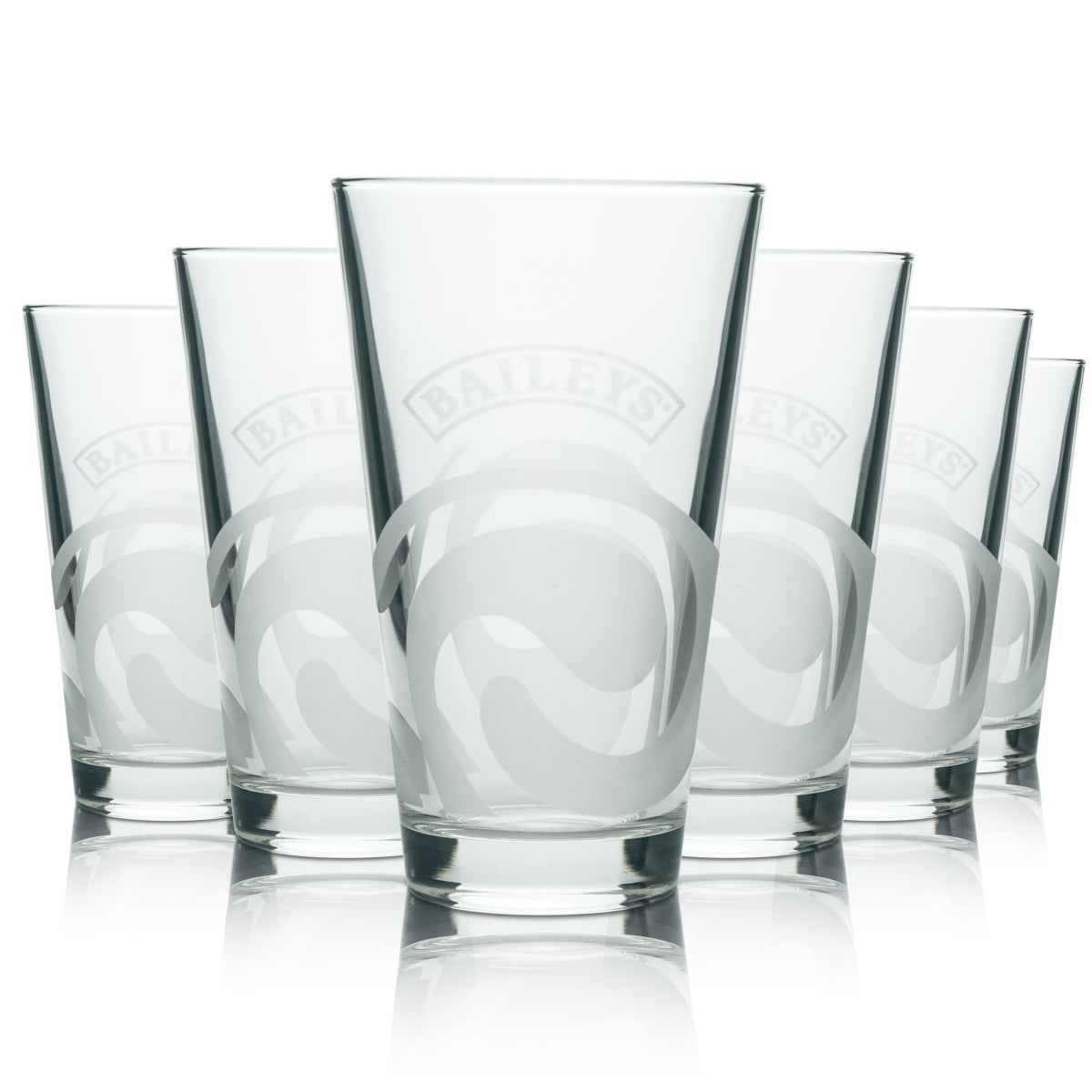 6 bicchieri da long drink in vetro con stampa a latte Baileys