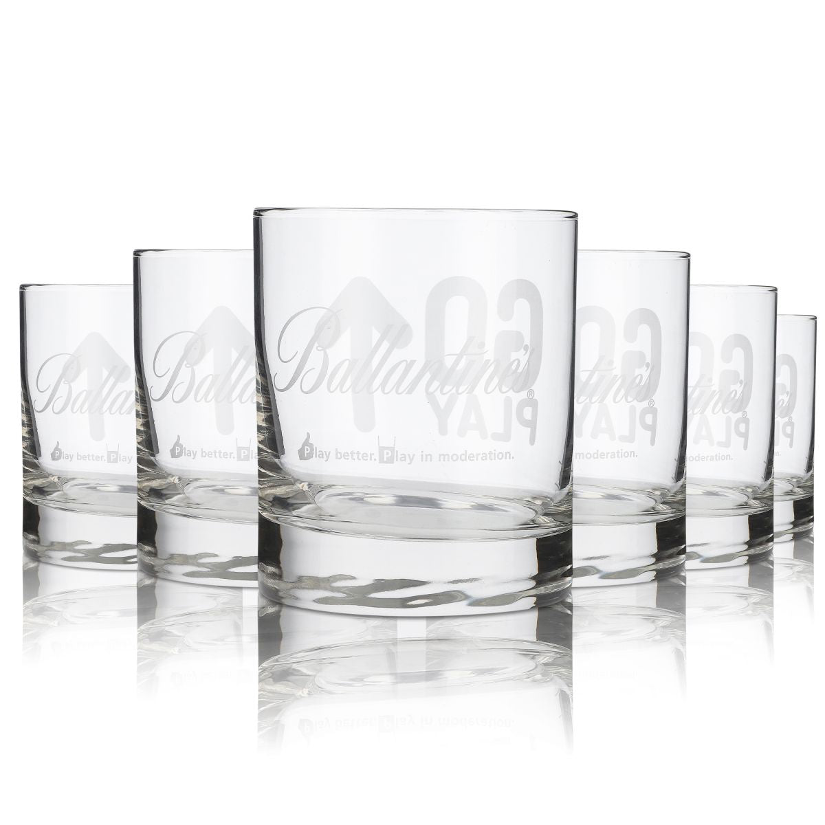 6 bicchieri da whisky Ballantines Tumbler Bicchieri da whisky "go play"