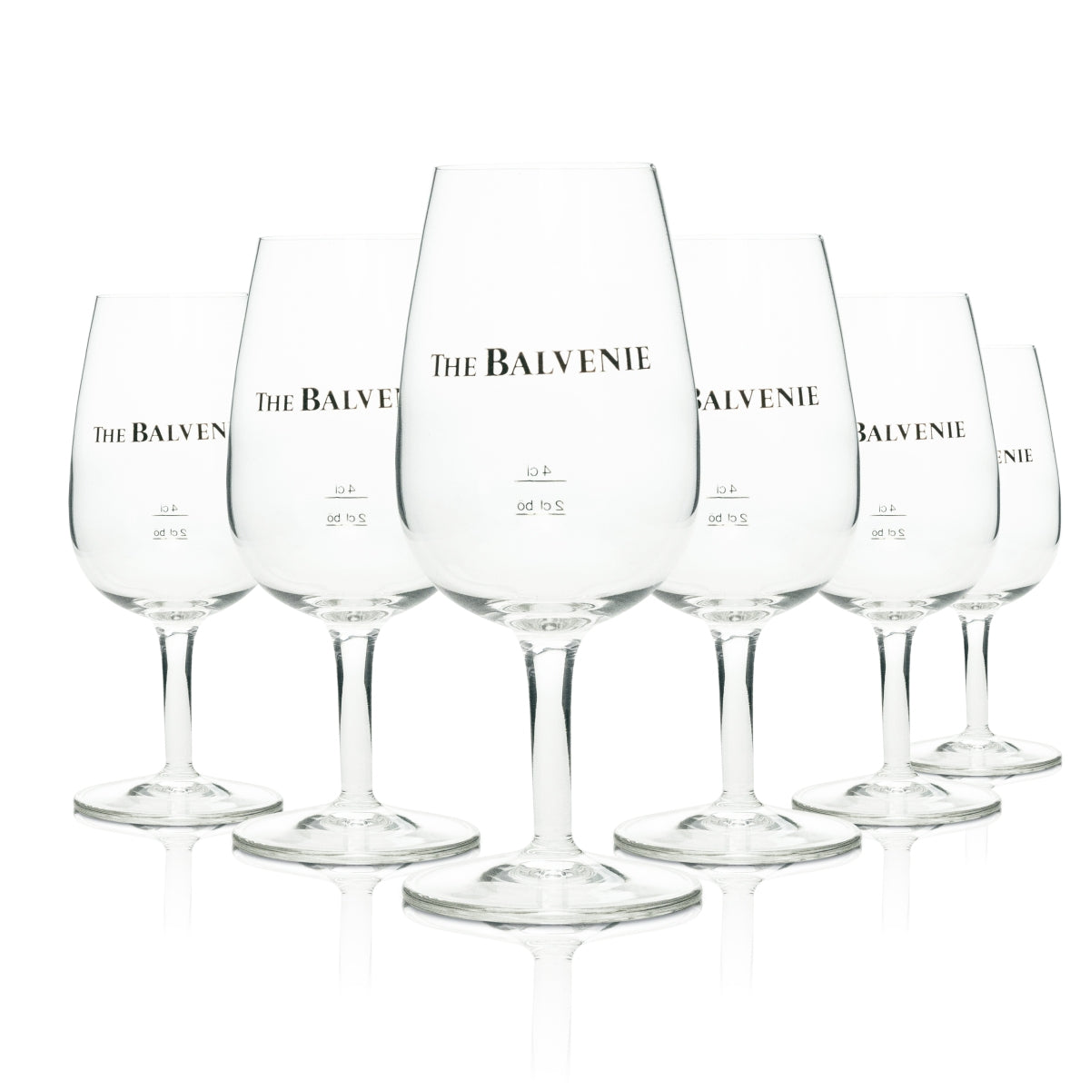 6 bicchieri da whisky Balvenie con logo dorato 4 cl Böckling