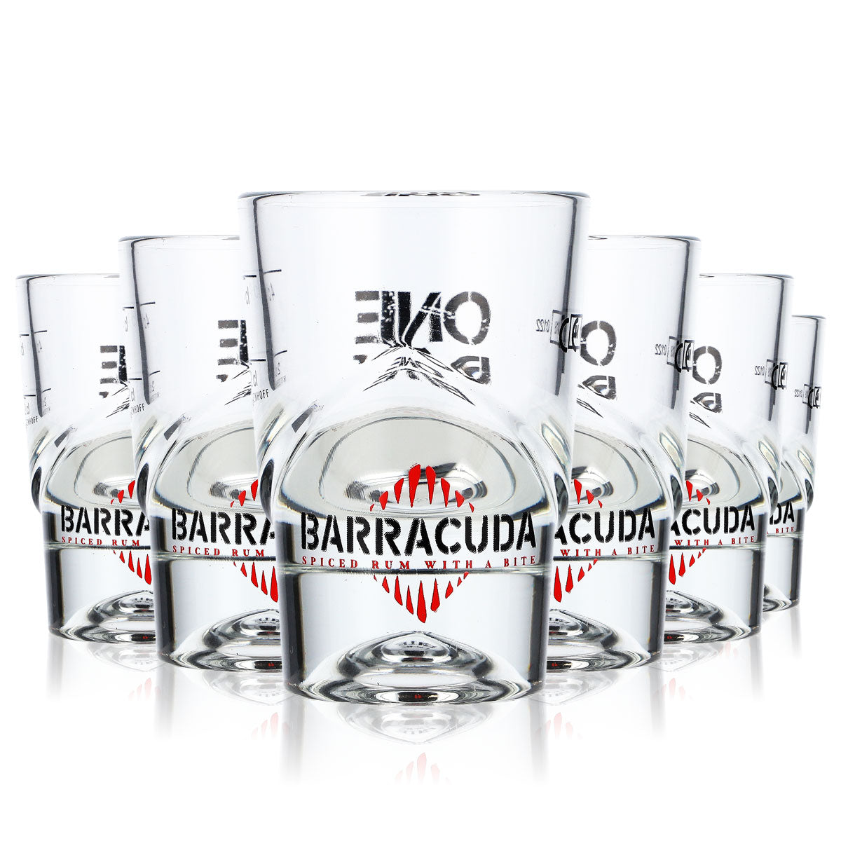 6 bicchierini da liquore Barracuda Rum Bicchierini corti Bicchierini da 4 cl Bicchierino "One Bite" – Vista 6