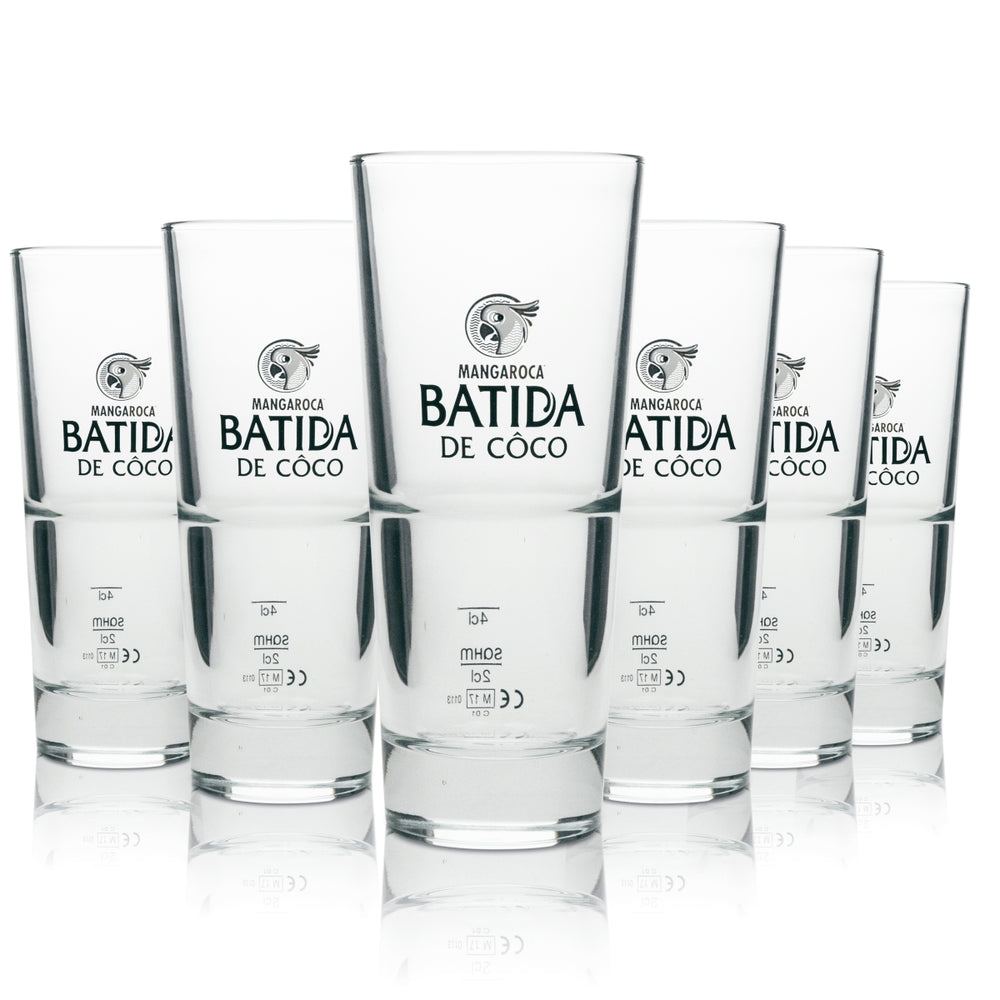 6 bicchieri Batida de Coco da 0,3 l per cocktail long drink, impilabili, calibrati, per uso gastronomico