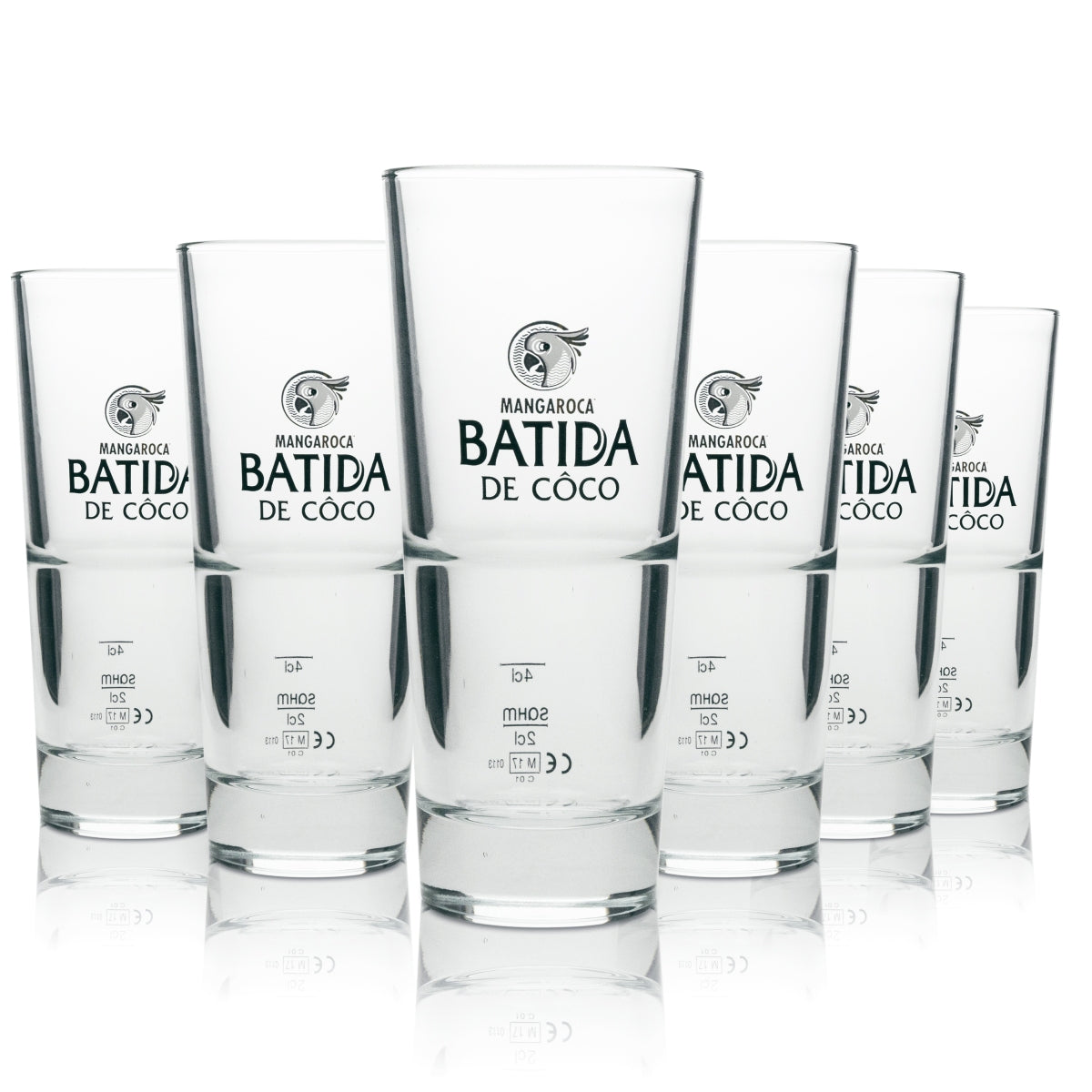 6 bicchieri Batida de Coco da 0,3 l per cocktail long drink, impilabili, calibrati, per uso gastronomico