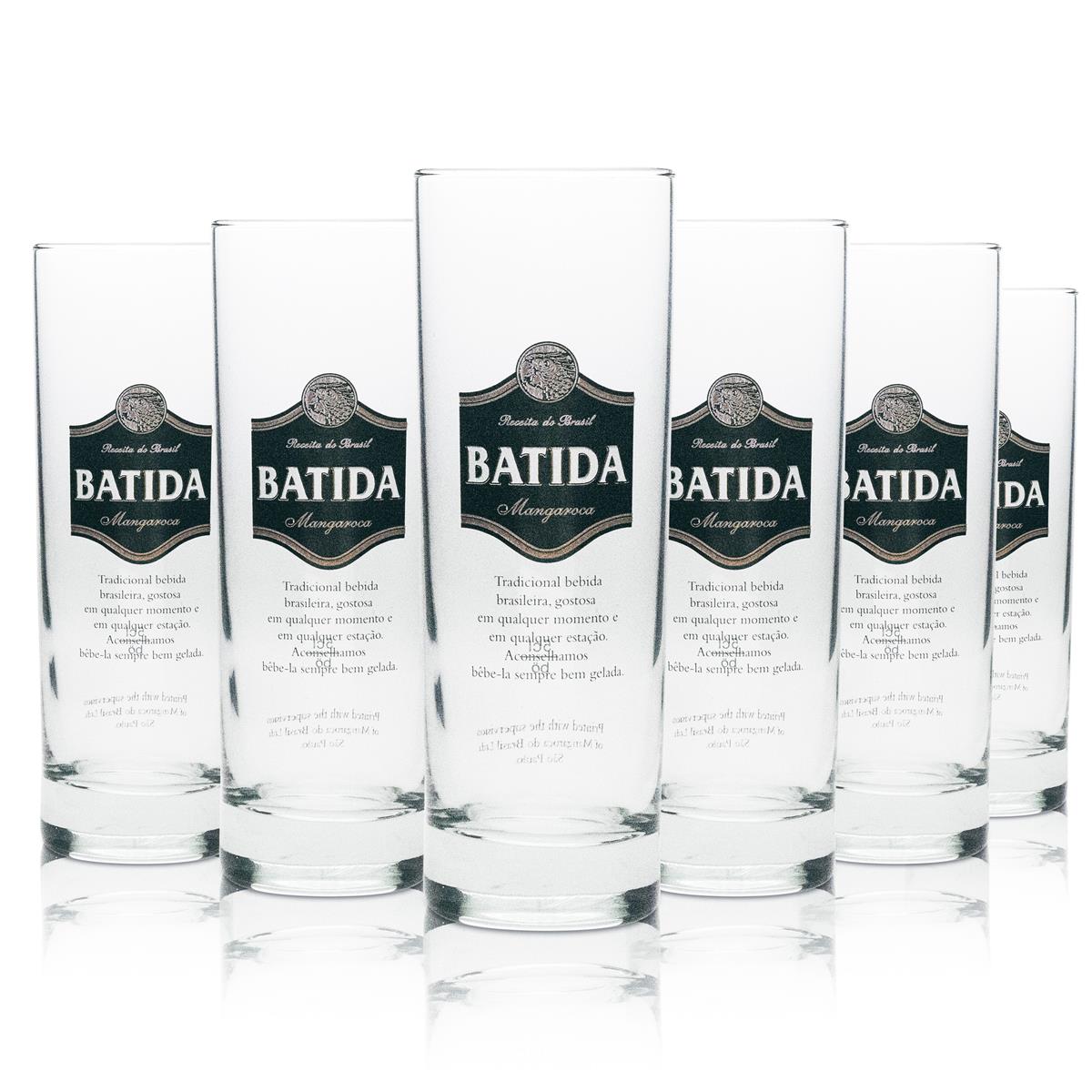 6 bicchieri da long drink Batida de Coco con logo nero