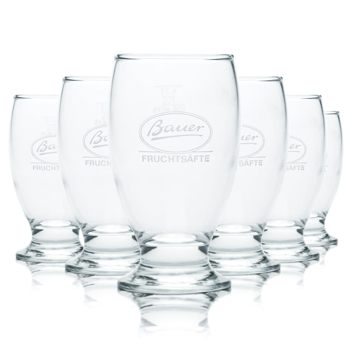 6x Bauer bicchieri da 0,2 l a calice, bicchieri da trofeo, bicchieri per succhi, bibite, acqua minerale, ristorazione