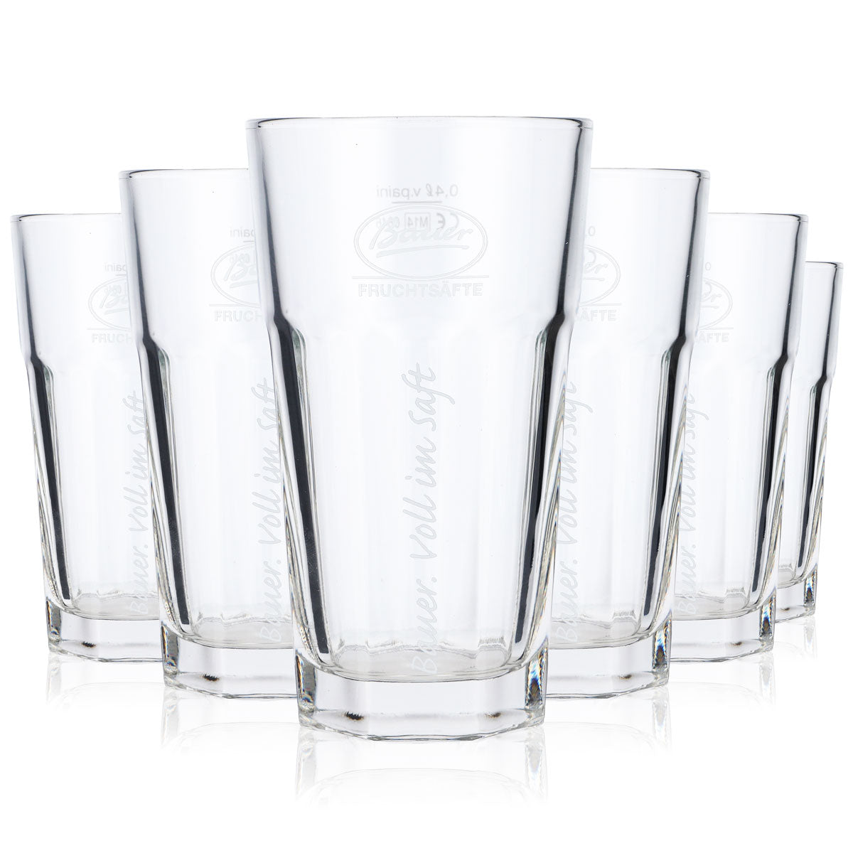 6 bicchieri da succo Bauer 0,4 l Bicchiere da succo Logo bianco verticale – Vista 5