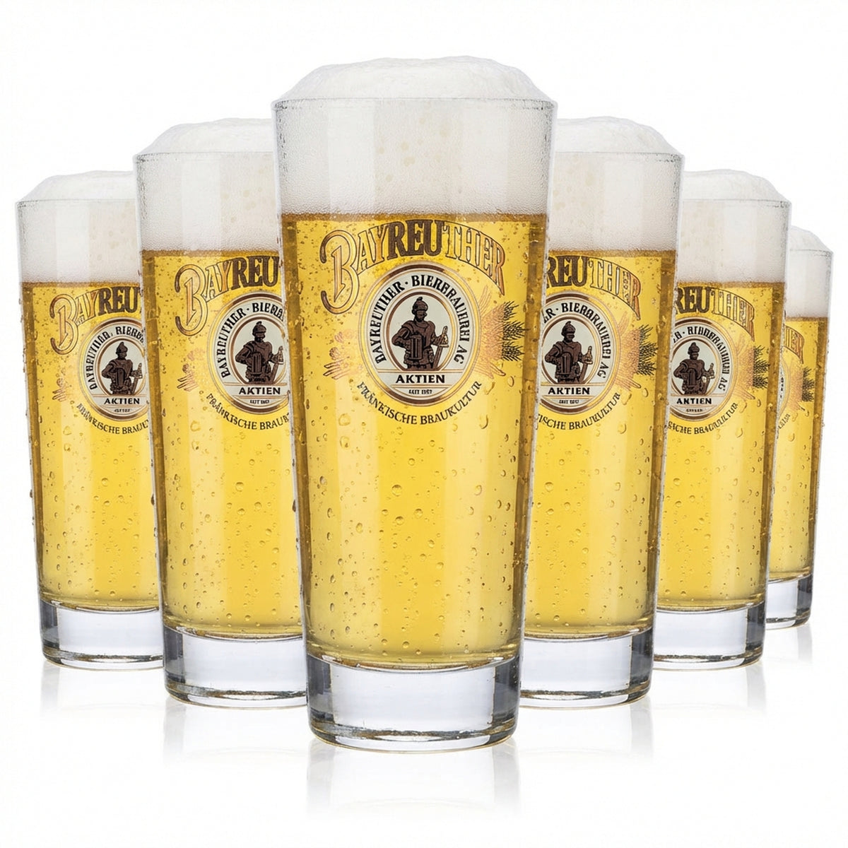 6 bicchieri da birra Bayreuther da 0,3 l Bicchieri da birra Bicchiere da birra Logo dorato