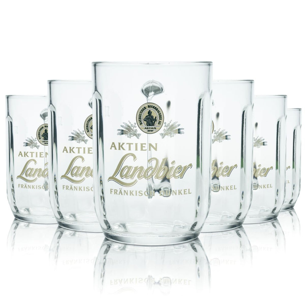6 bicchieri da birra Bayreuther Bierbrauerei 0,3 l, forma tradizionale, set di boccali Humpen Seidel