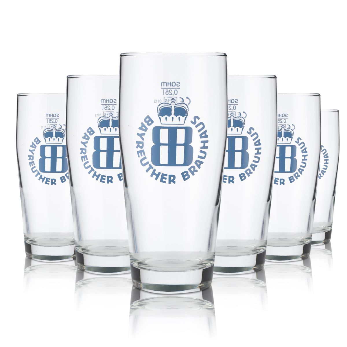 6 bicchieri da birra chiari Willi Becher in vetro Bayreuther da 0,25 l Set birrificio gastronomico