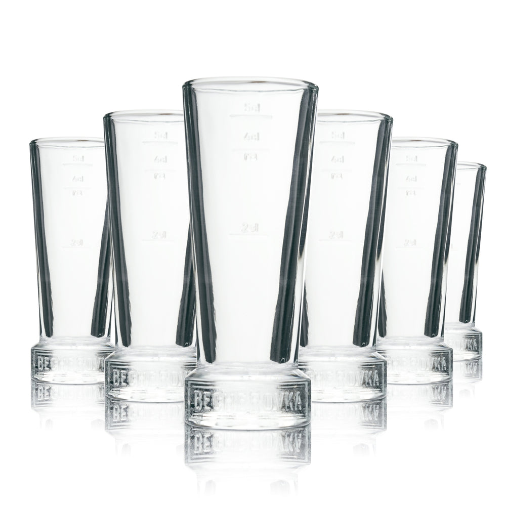 6 bicchieri da shot in vetro Becherovka Vodka 5 cl rastal