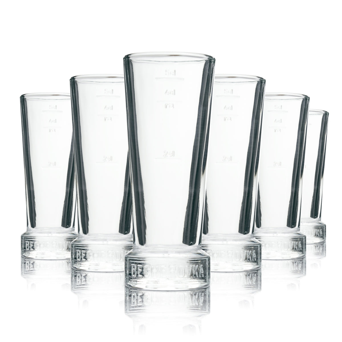 6 bicchieri da shot in vetro Becherovka Vodka 5 cl rastal
