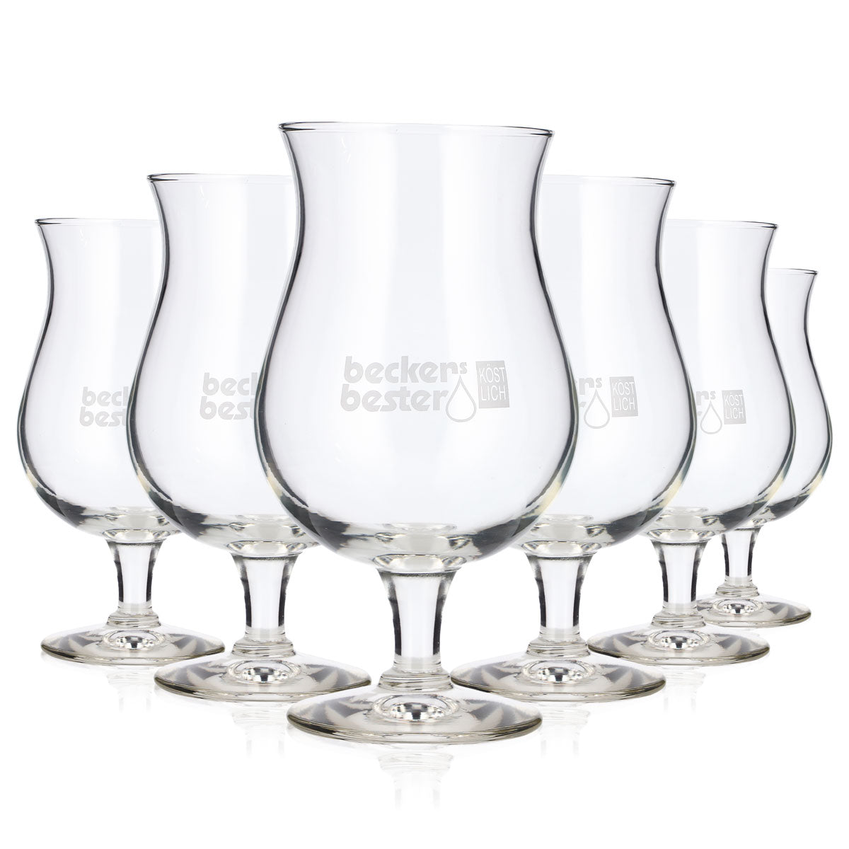 6 bicchieri da vino Becker's Bester da 0,62 l, a calice, con logo bianco, Durabor