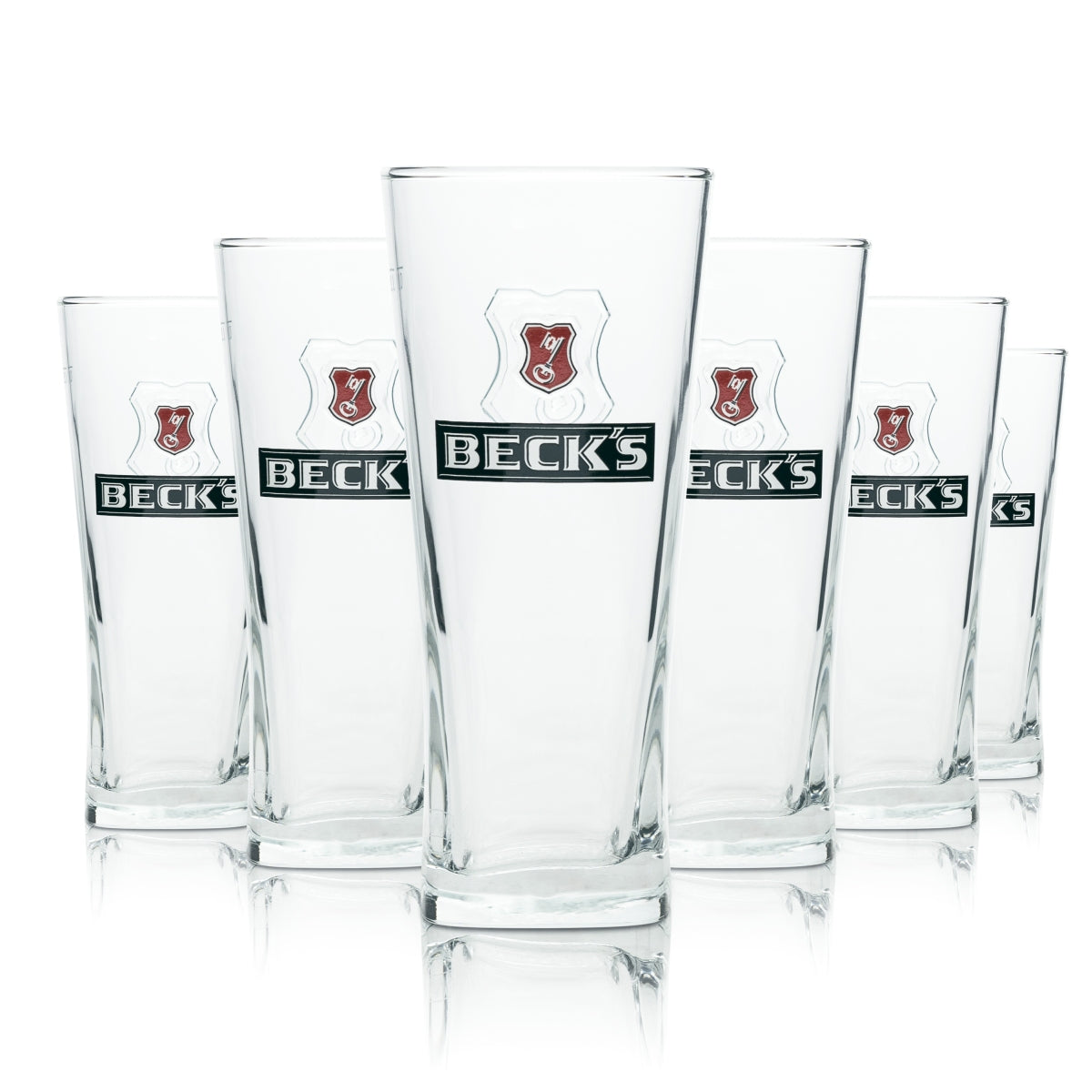 6 bicchieri da birra Becks da 0,2 l Bicchieri da birra Henry Bicchieri Tazza Logo in rilievo