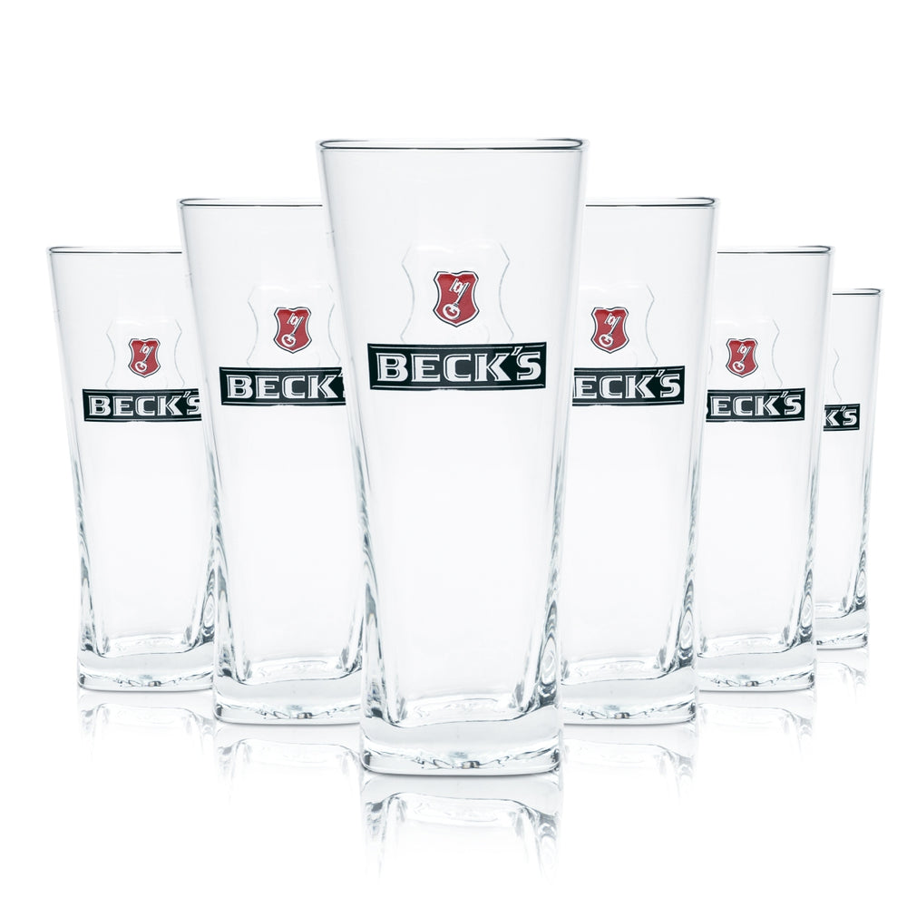 6 bicchieri da birra Becks 0,3 l Henry Willi bicchieri in rilievo con stampa birrificio